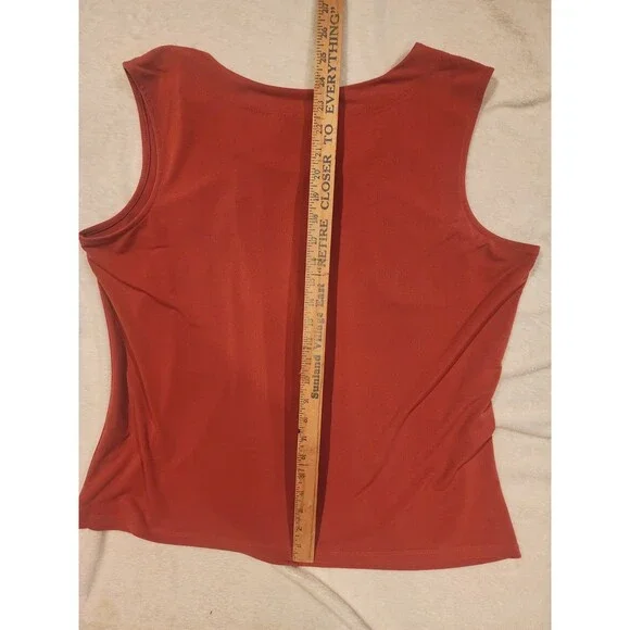 Kasper Sleeveless Top Rust Orange Blouse Womens Xl - Picture 6 of 6